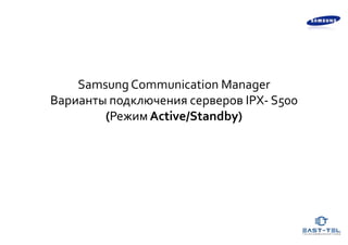 Samsung Communication Manager
Варианты подключения серверов IPX- S500
(Режим Active/Standby)

 
