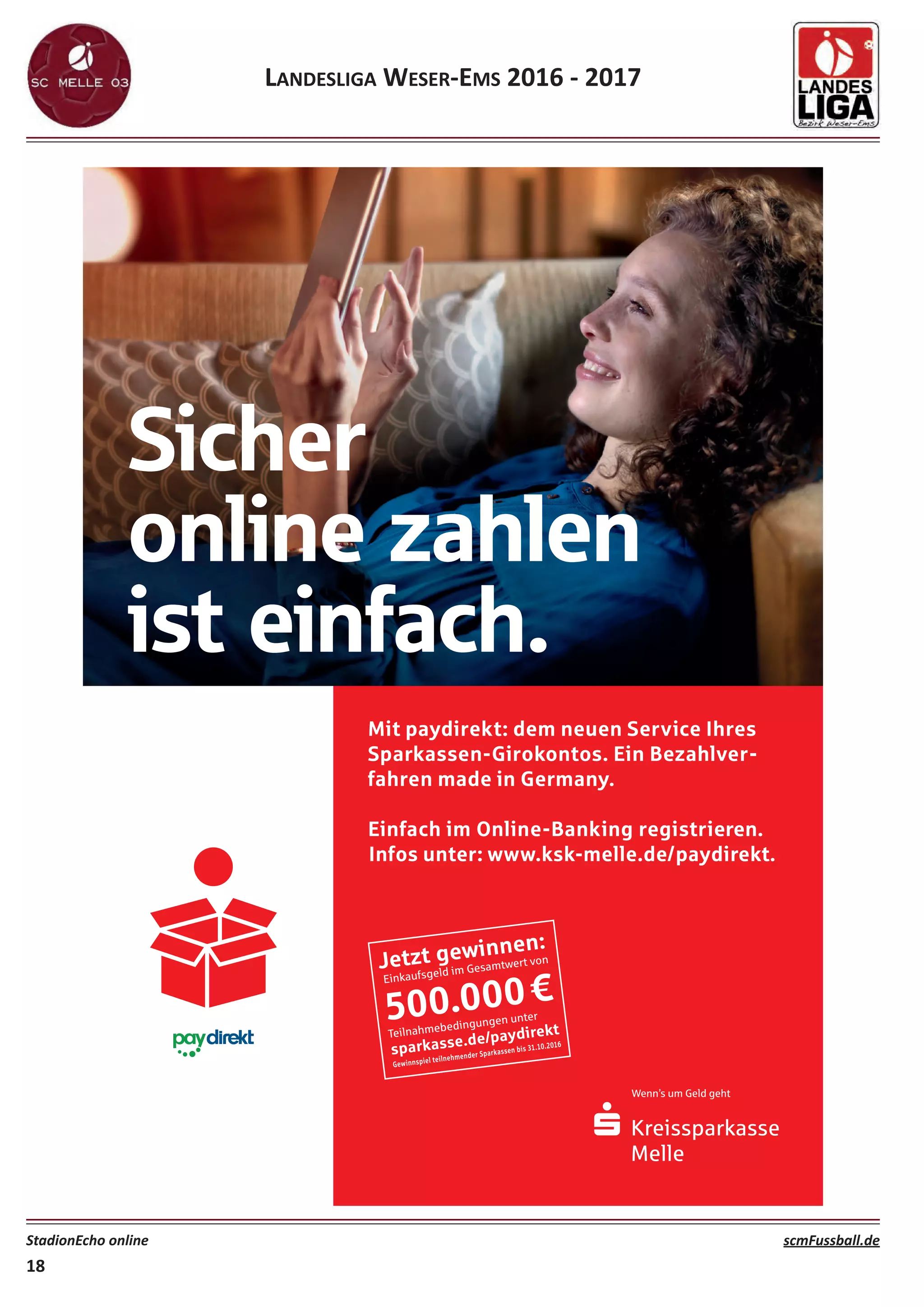 LANDESLIGA WESER‐EMS 2016 ‐ 2017
StadionEcho online scmFussball.de
18
 