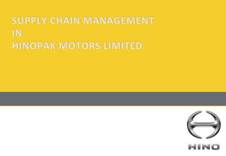 SUPPLY CHAIN MANAGEMENT IN HINOPAK MOTORS LIMITED. 