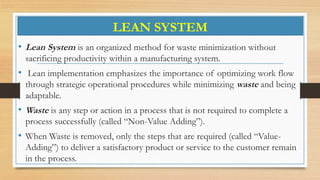 Scm Lean SCM LEAN Avinash Kumar BBA friend of pptx | PPTX