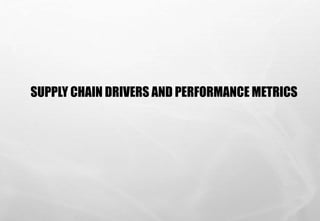 SUPPLY CHAIN DRIVERS AND PERFORMANCE METRICS
 