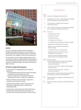 Supply Chain Management Rutgers Ranking Rutgers University's Undergraduate SCM design teams | PDF ...