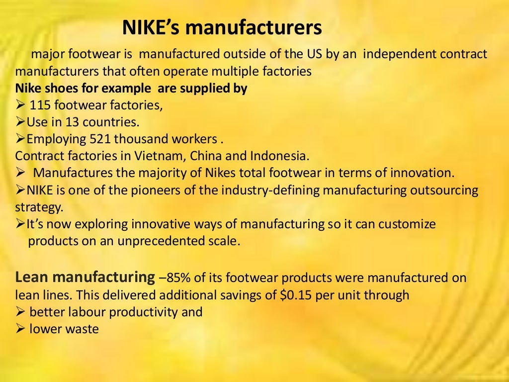 Supply chain Management of Nike shoes