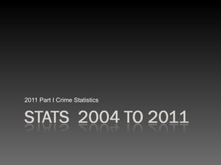 2011 Part I Crime Statistics 