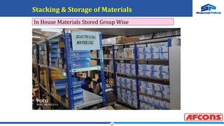 19
Stacking & Storage of Materials
In House Materials Stored Group Wise
 