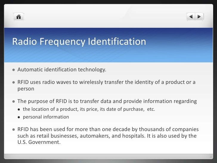 Radio Frequency Identification