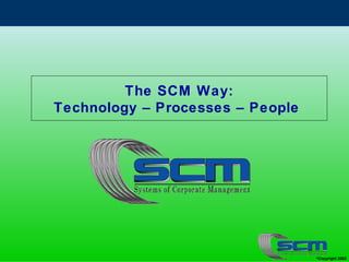 Copyright 2003
The SCM Way:
Technology – Processes – People
 
