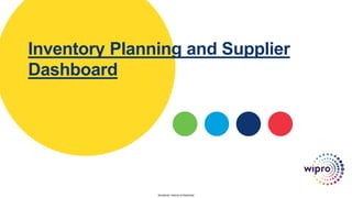Sensitivity: Internal & Restricted
Inventory Planning and Supplier
Dashboard
 