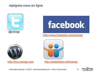 rejoignez-nous en ligne




@orange
                                              http://www.facebook.com/orange




http:...