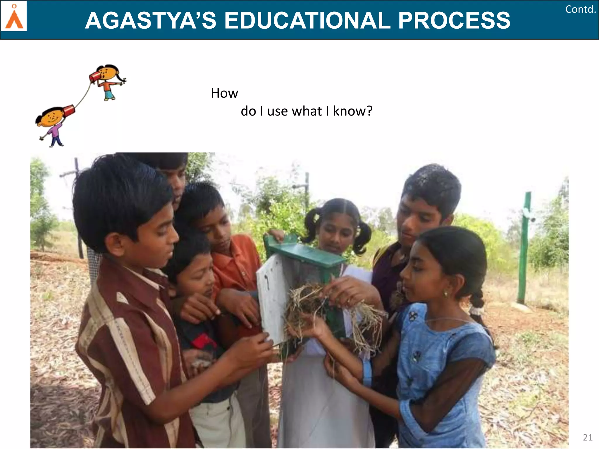 AGASTYA’S EDUCATIONAL PROCESS

Contd.

How
do I use what I know?

21

 