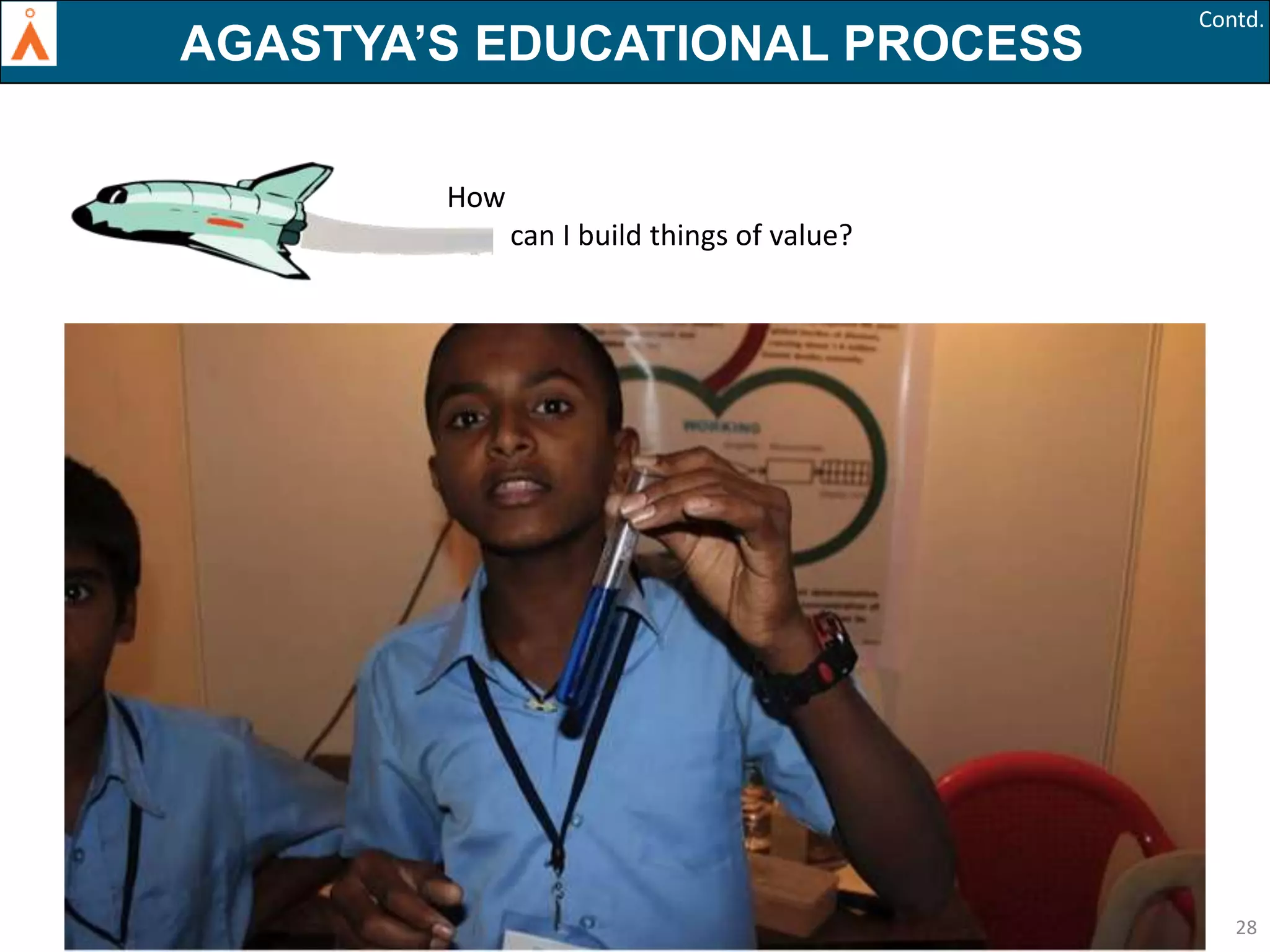 AGASTYA’S EDUCATIONAL PROCESS

Contd.

How
can I build things of value?

28

 