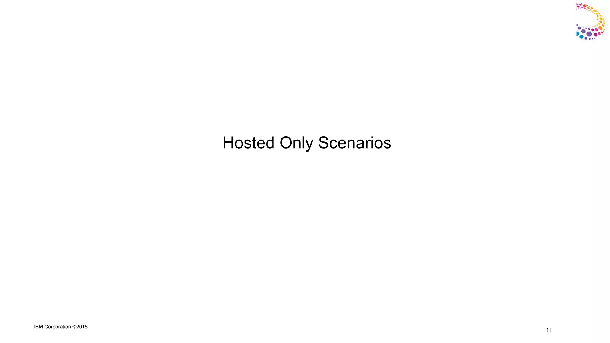IBM Corporation ©2015
Hosted Only Scenarios
11
 