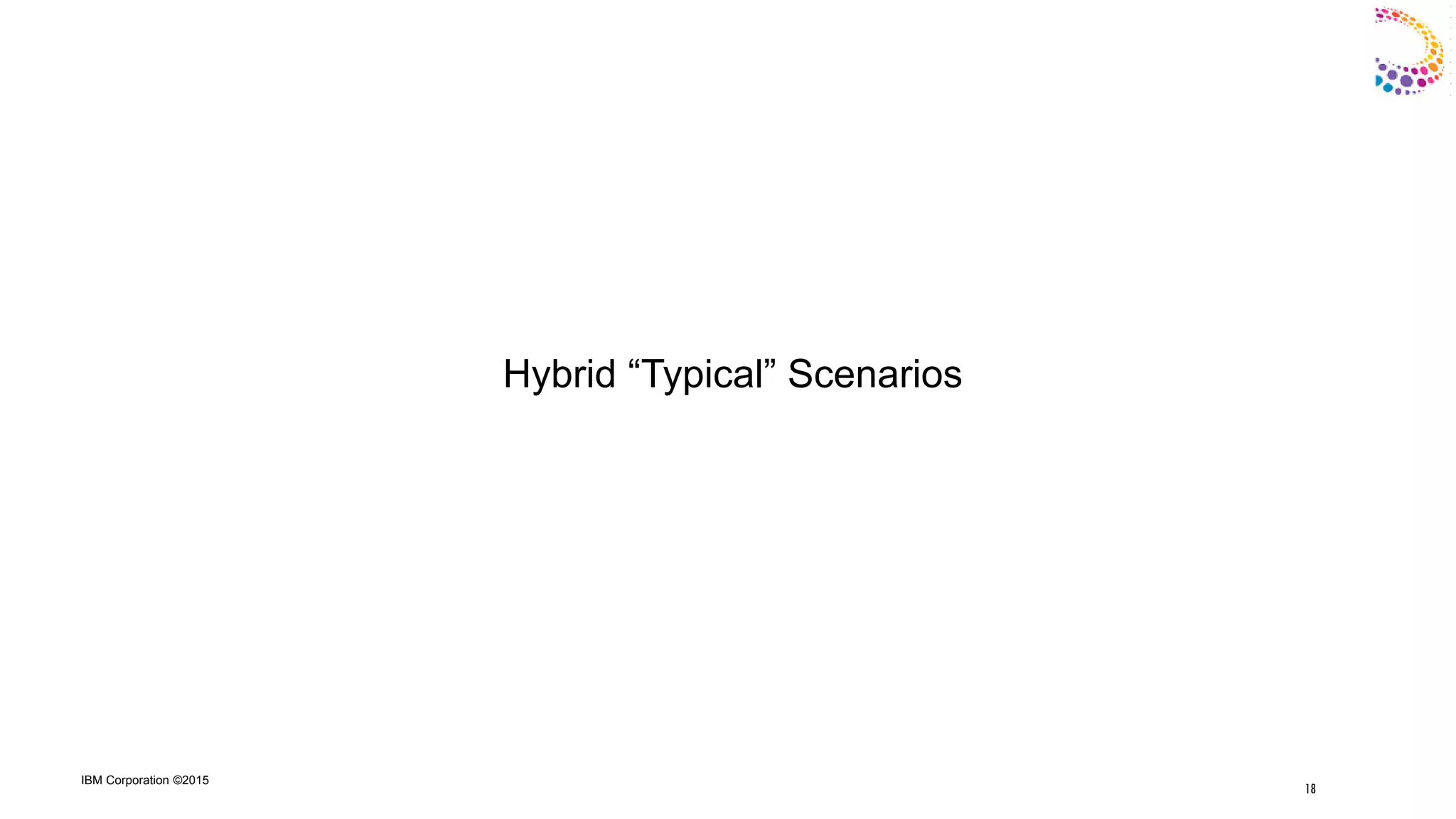 IBM Corporation ©2015
Hybrid “Typical” Scenarios
18
 