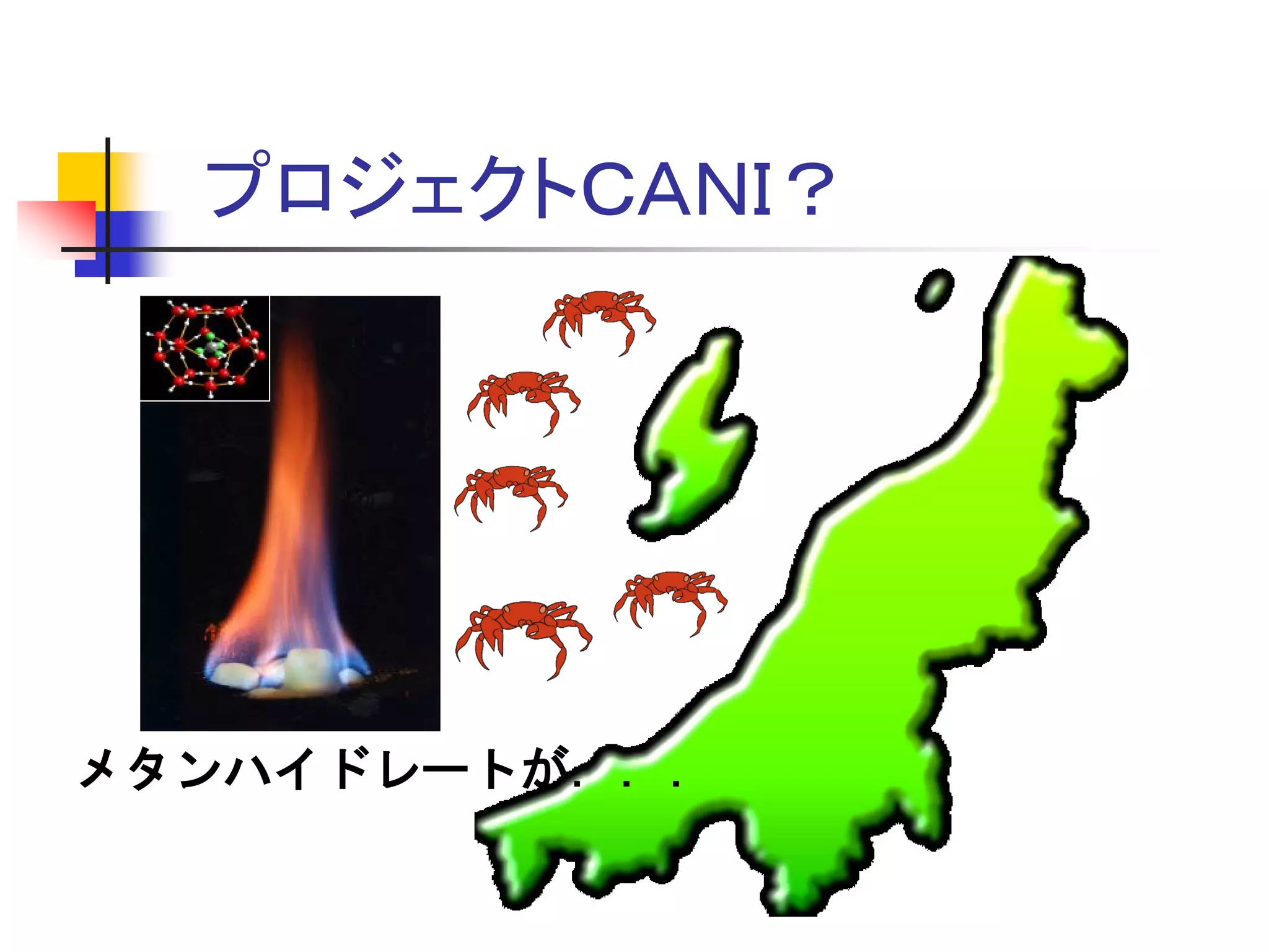 プロジェクトＣＡＮＩ？
メタンハイドレートが．．．
 