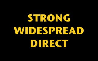 STRONG 
WIDESPREAD 
DIRECT 
 
