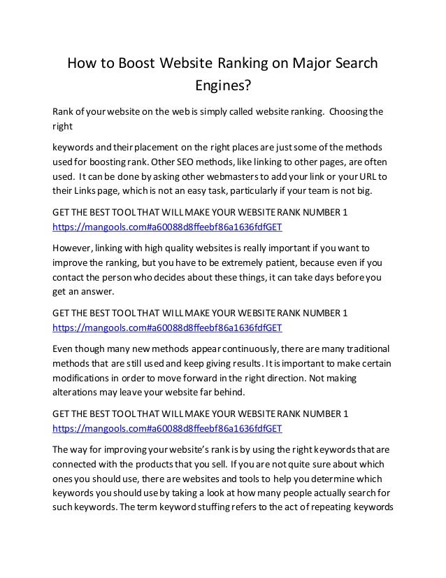 How To Boost Website Ranking On Major Search Engines How To Boost Website Ranking On Major Search Engines