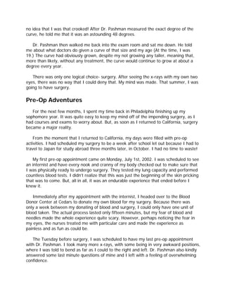 Hope Outweighs Fear:  My Scoliosis Journal