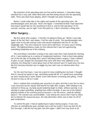 Hope Outweighs Fear:  My Scoliosis Journal