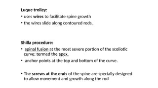 Shillla Rods scoliosis and kyphosis diagnosis and treatment | PPTX