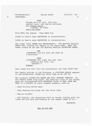Natural Born Script 13.16 Scoobynatural script | PDF