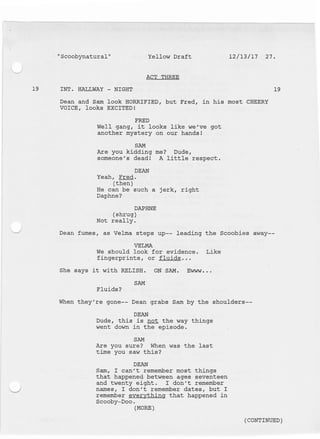 Natural Born Script 13.16 Scoobynatural script | PDF