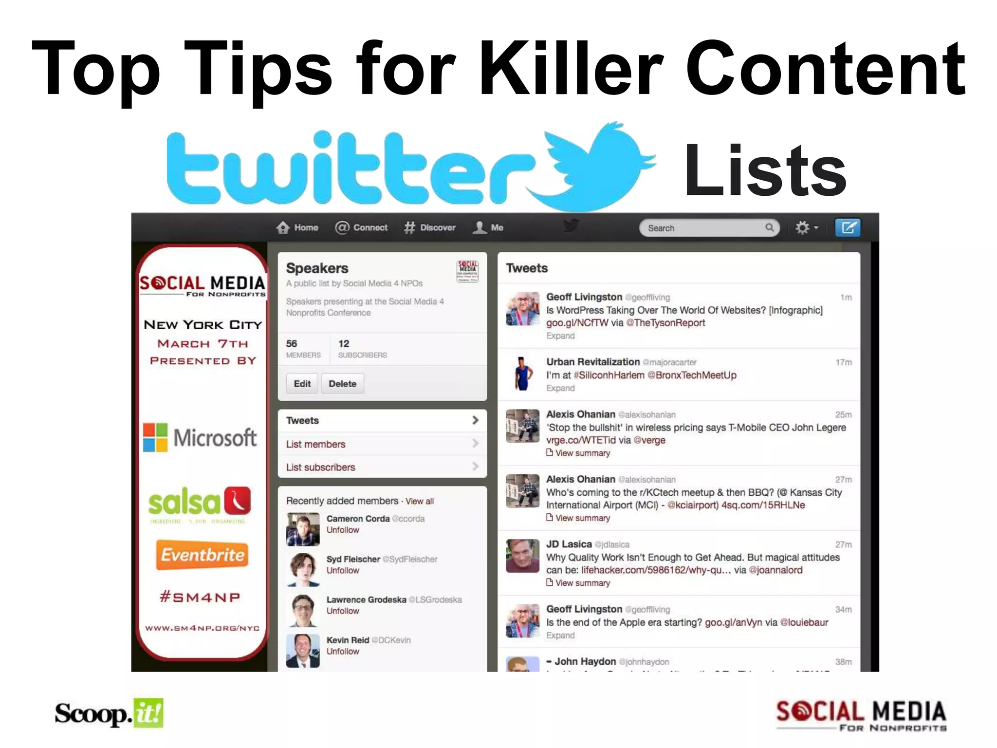 Top Tips for Killer Content
                    Lists
 