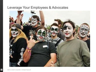 ©2013 LinkedIn Corporation. All Rights Reserved.
Leverage Your Employees & Advocates
 