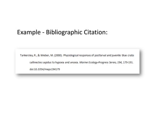 Example - Bibliographic Citation:
