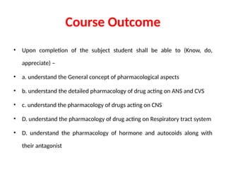 Scope of Pharmacology for Pharmacy Students | PPTX