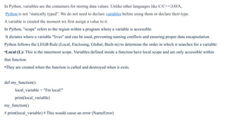 SCOPE Python, "scope" refers to the region pptx | PPTX