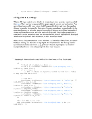 JSP Scope variable And Data Sharing
