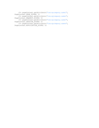 JSP Scope variable And Data Sharing