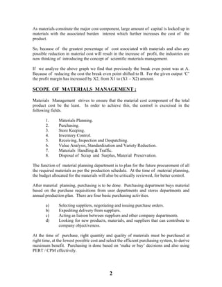 Material Department Concept Images Scope and functons of materals management | PDF