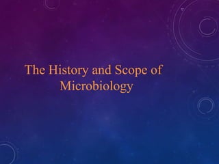 The History and Scope of
Microbiology
 