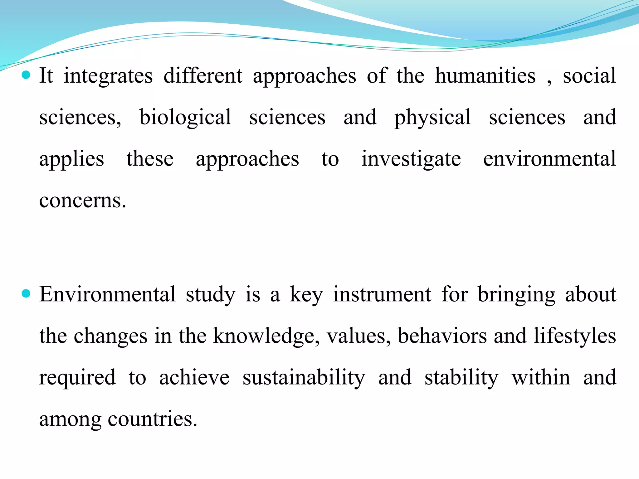 Scope and importance of environmental studies PPT