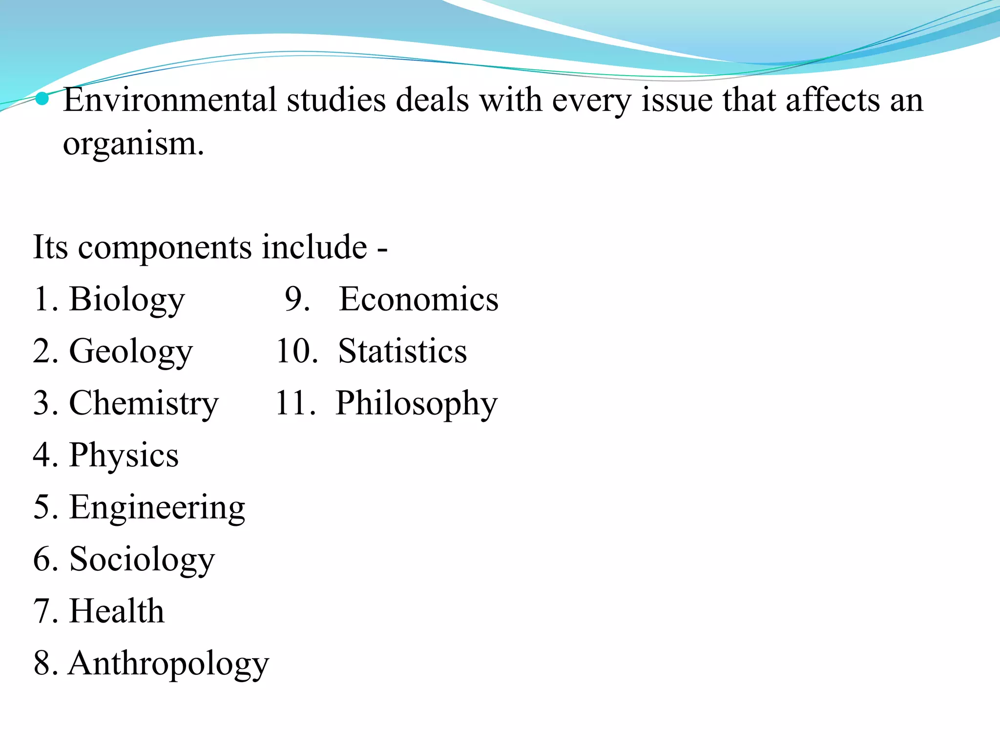 Scope and importance of environmental studies PPT