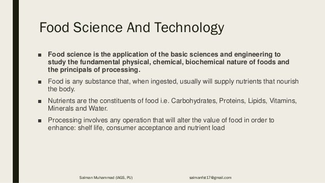 scope of food science and technology ppt