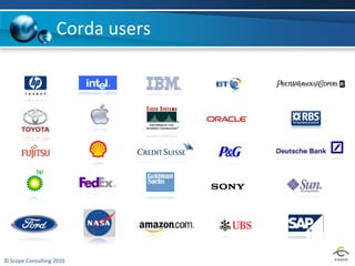 Corda users




© Scope Consulting 2010
 