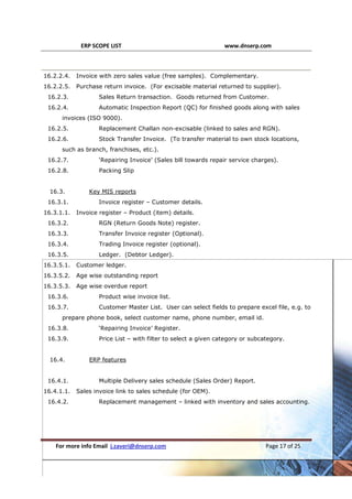 ERP Modules Scope Generic 29 Modules major master, input and output | PDF