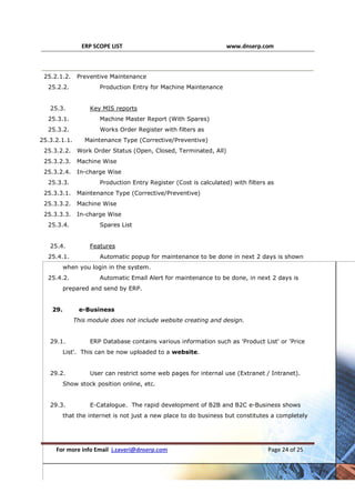 ERP Modules Scope Generic 29 Modules major master, input and output | PDF