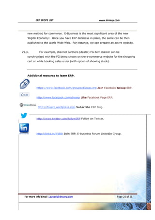 ERP Modules Scope Generic 29 Modules major master, input and output | PDF