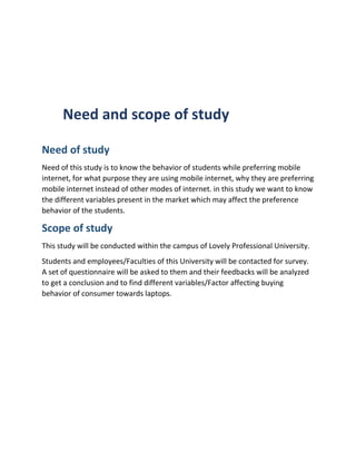 research methodology Scope,hypothesis | DOCX
