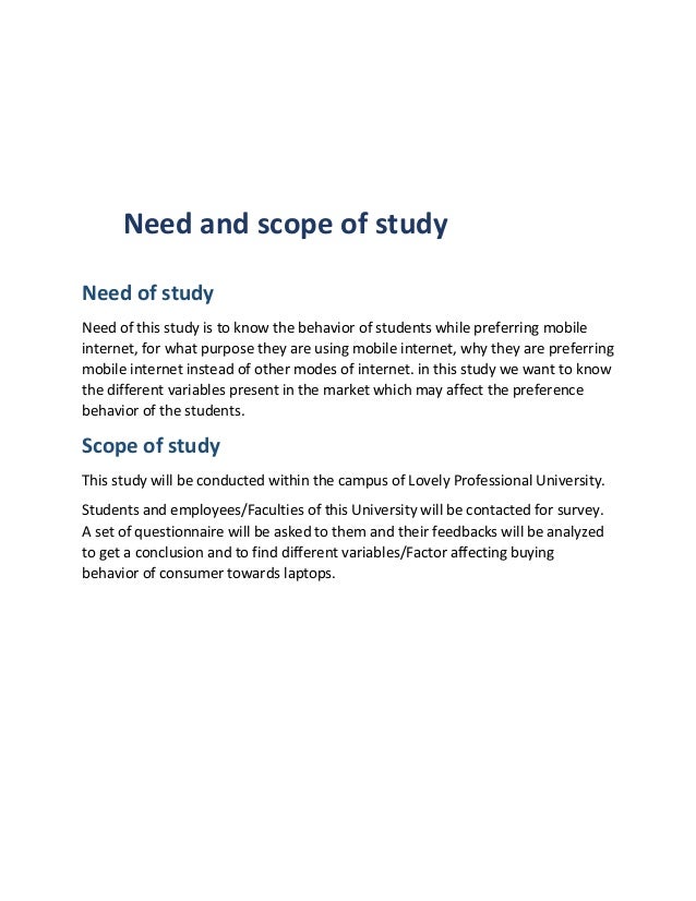 scope of the study in thesis sample