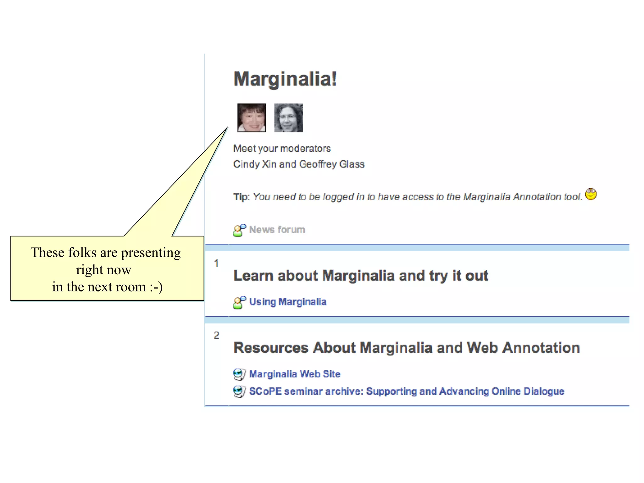 These folks are presenting  right now  in the next room :-) 