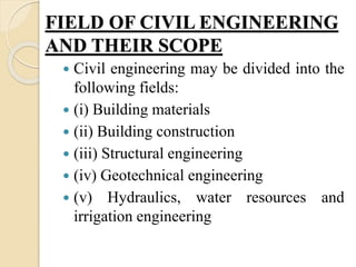 Scope Of Civil Engineering,Role Of Civil Engineer In Society