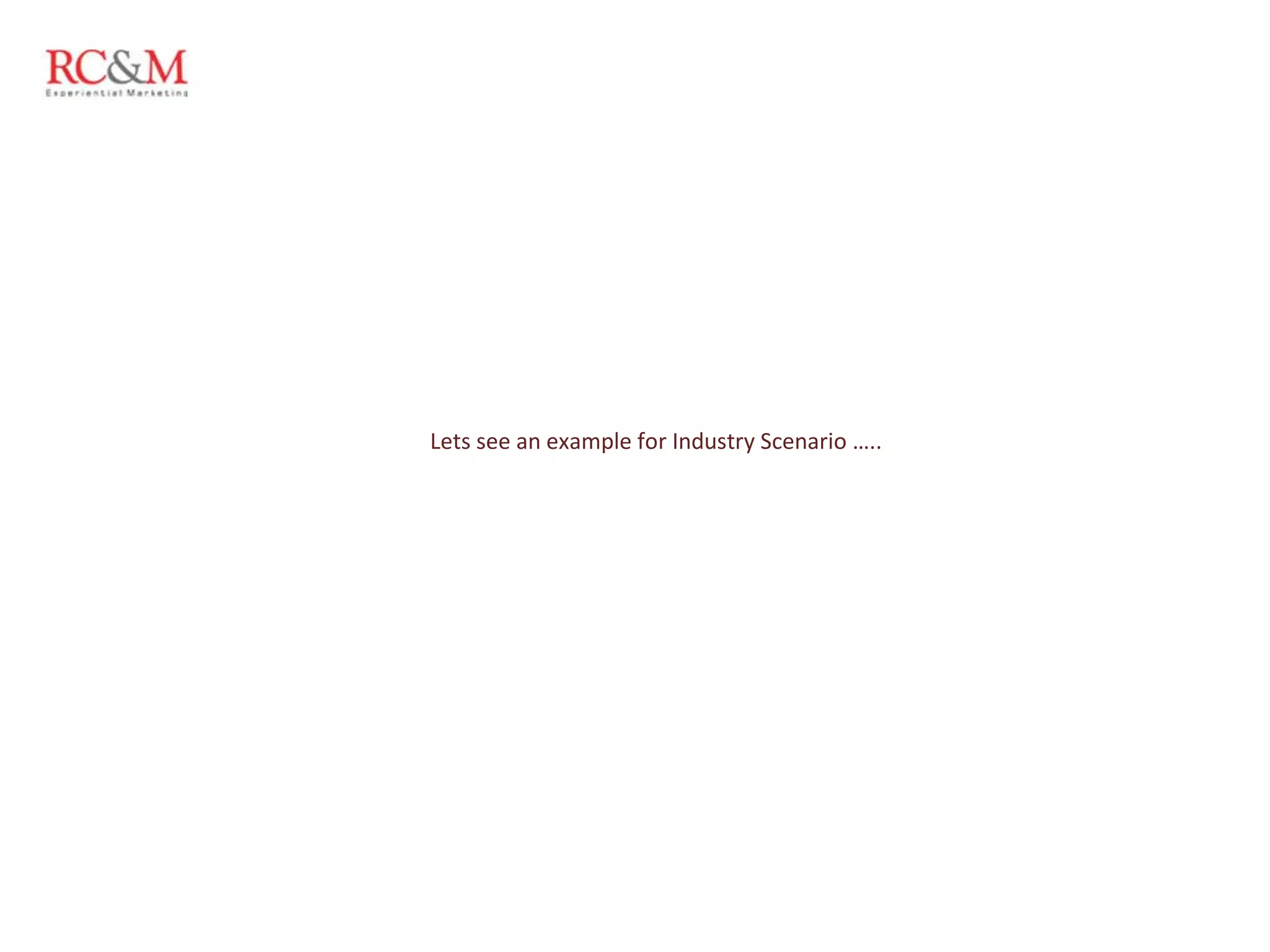 Lets see an example for Industry Scenario ….. 