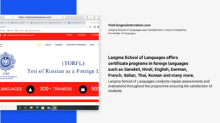 Scope of foreign languages 