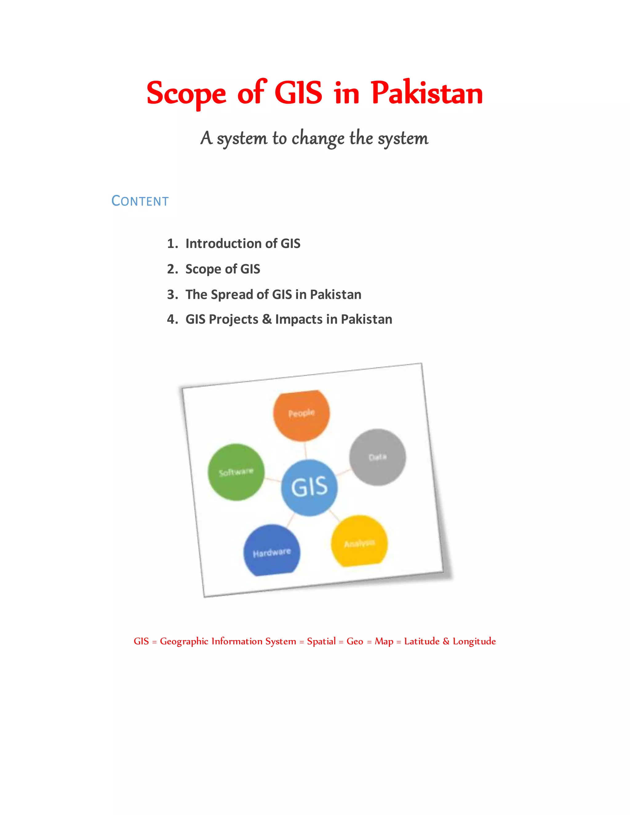 Scope of gis in pakistan | DOCX