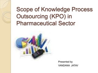 Scope of Knowledge Process
Outsourcing (KPO) in
Pharmaceutical Sector
Presented by
VANDANA JATAV
 