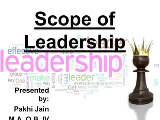Scope of
Leadership
Presented
by:
Pakhi Jain
 